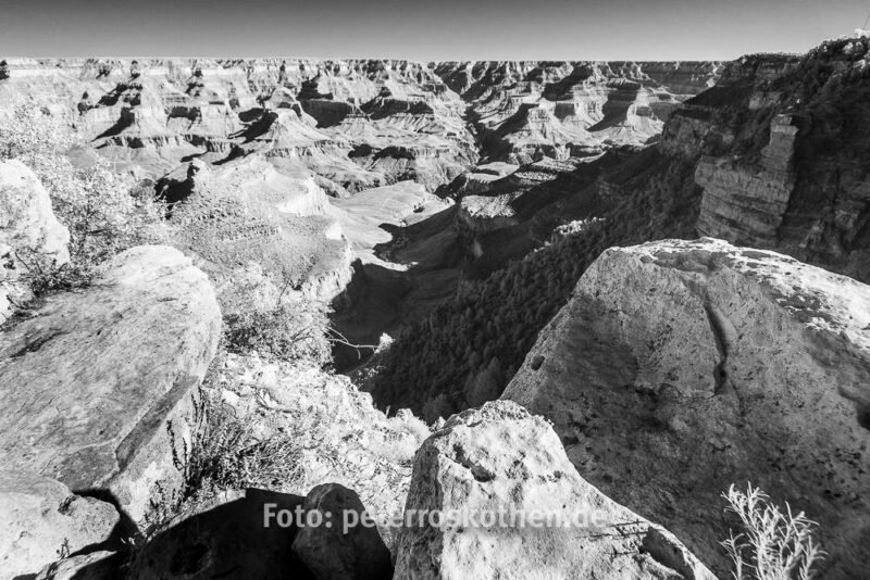 Digitales Infrarotfoto im Grand Canyon, entwickelt in Lightroom 6 CC.