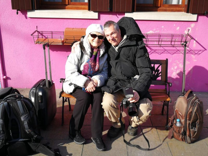 Peter Roskothen mit Erna auf Burano