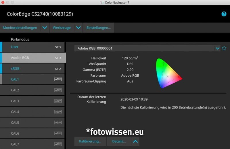 ColorNavigator Software zur Kalibrierung