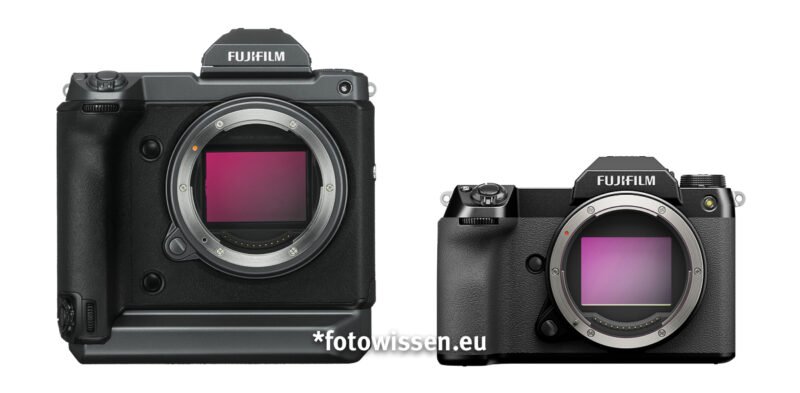 Größenvergleich Gehäuse Fujifilm GFX 100 versus GFX 100S